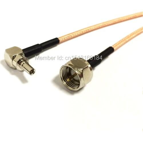 2pcs F Male Plug To CRC9 Right Angle Connector RG316 Coaxial Cable Adapter 100cm long