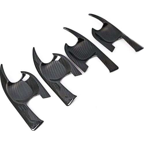 4pcs Carbon Fiber Style Door Handle Bowl Cup Cover Surround Trim Accessories Fit for Toyota Camry 2018 2019 2020