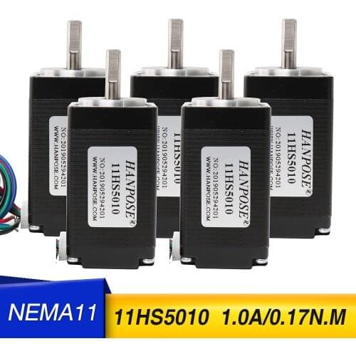 5PCS 11HS5010 NEMA11 4-Phase Stepper Motor /1.0A Stepper Motor 4 wires for new CNC router