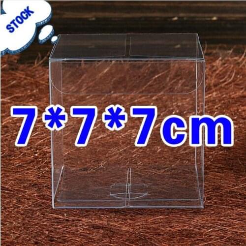 50PCS 7*7*7cm Transparent waterproof Clear PVC boxes Packaging small plastic box storage for food/jewelry/Candy/Gift/cosmetic