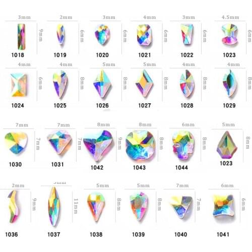 50pcs Crystal Glass Nail Rhinestones Flat-back Glass Stones non-hotfix Flat Back Fancy 4-10mm Stone rhinestone gems for Nail Art