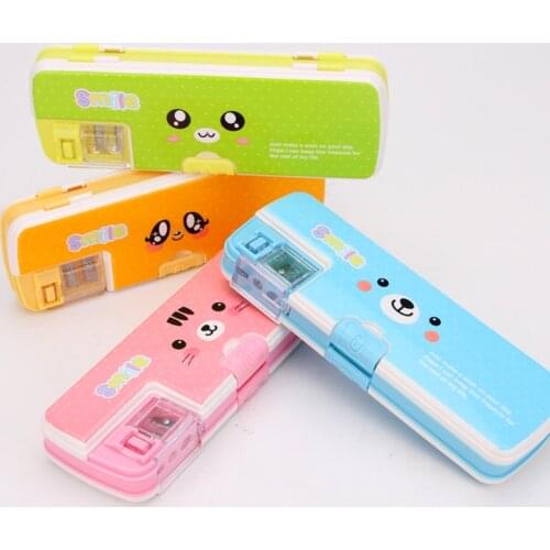8 pcs Large capacity cute safety pencil case boy multifunctional creative plastic school storage pencil box wholesale
