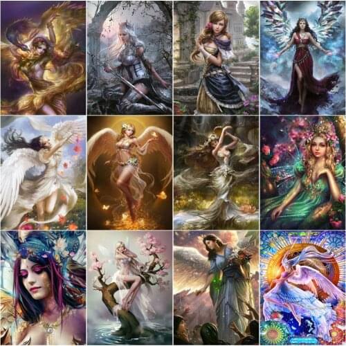 Goddess Angel Fairy Diy 5D Diamond Paintings Handmade Full Square and Round Embroidery Mosaic Cross Home Decoration for Gift