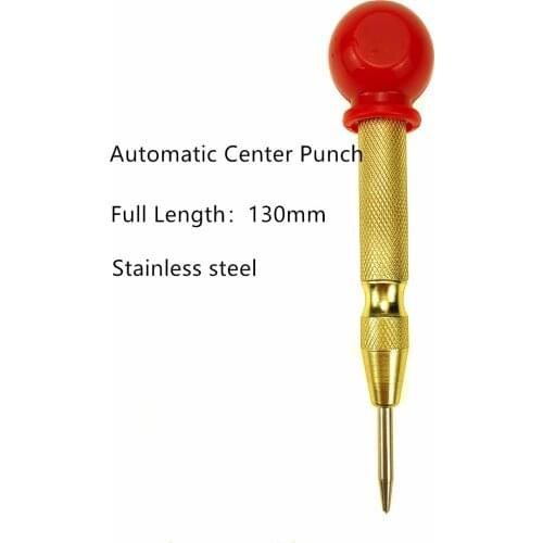 Automatic Center Punch Brass Pin Spring Loaded Mark Stainless Steel Wood Indentation Mark Woodworking Tool Bit