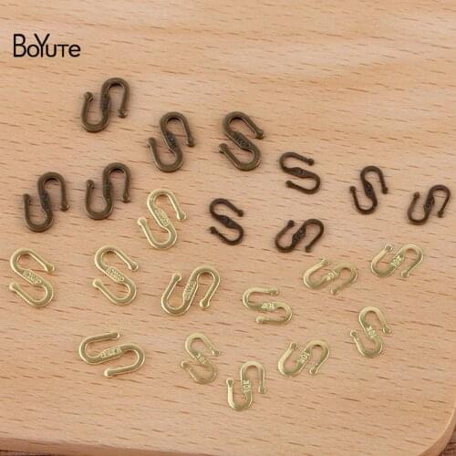 BoYuTe (1000 Pieces/Lot) 9*6.5MM 11*8MM Metal Brass 18K Carved S Shaped Connector Clasps Diy Handmade Jewelry Making Materials