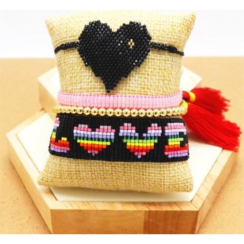 ZHONGVI MIYUKI Bracelet Cuff Jewelry Tassel Heart Letter Love Bracelets Pulseras 2021 Women Fashion Gift for friend Wholesale