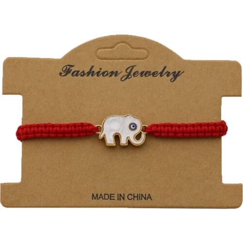 Lucky Red String Braided Rope Elephant Charm Bracelets for Women Girls Handmade Weave Adjustable Friendship DIY