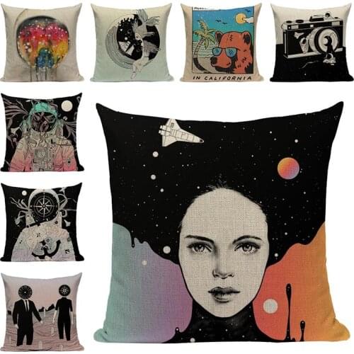 Creativity Humanity Art Printed Pillowcases Abstract Cushion Cover Decorative PillowCover For Sofa Chair Cushion Pouf Home Decor