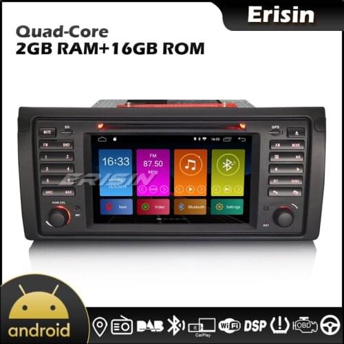 Erisin EU Warehouse 3153 7" DAB Android 10.0 GPS DSP WiFi CarPlay DAB OBD2 4G Car Radio for BMW 5er E39 E53 X5 M5