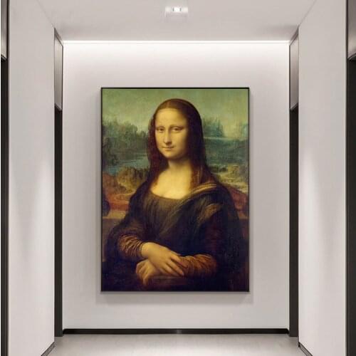 Mona Lisa Famous Canvas Paintings Wall Art Figure Posters and Prints Cuadros Classical Art Decorative Pictures for Living Room