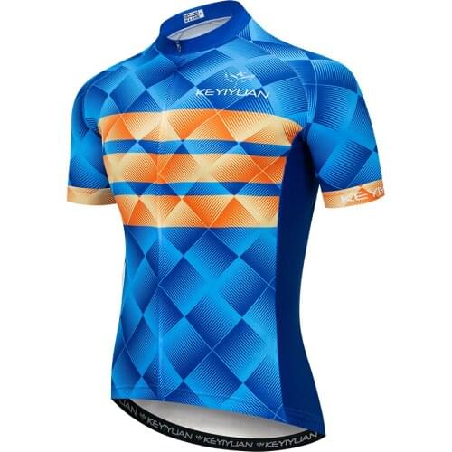 KEYIYUAN 2021 NEW Summer Short Sleeve Mountain Bike Riding Equipment Wielerkleding Heren Maillot Vtt Homme