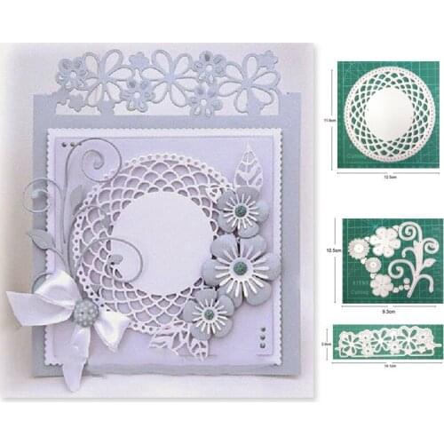 Lace Circle Flower Edge Frame Metal Cutting Dies DIY Scrapbooking dies Paper Card Making Decorative Craft dies Embossing Die Cut