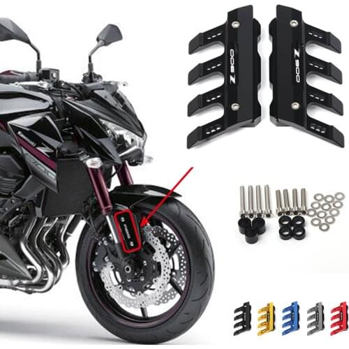 With Logo For Kawasaki Z900 Z 900 Motorcycle Mudguard Front Fork Protector Guard Block Front Fender Anti-fall Slider Accessories