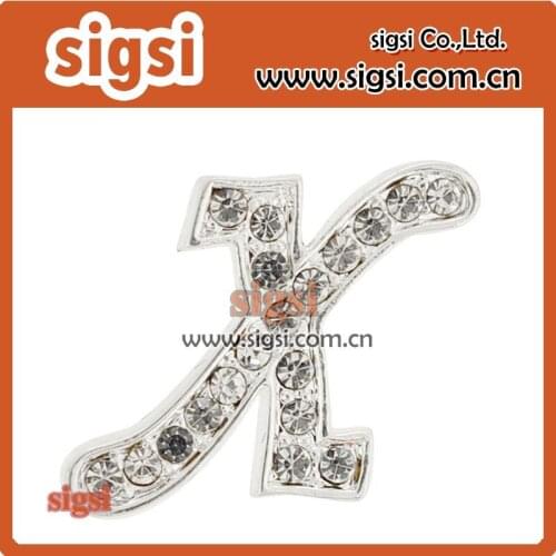 Crystal letter X brooch jewelry rhinestone bulk metal brooch