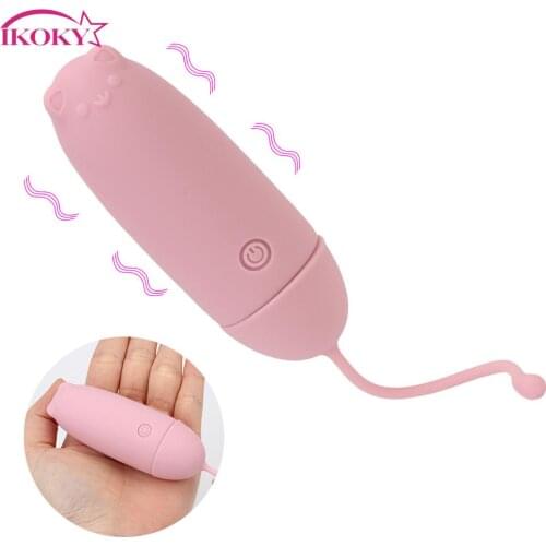 USB Charging Female Masturbation G-spot Vibrator Vaginal Balls Mini Cat Vibrating Egg 10 Speeds Sex Toys For Women Couples