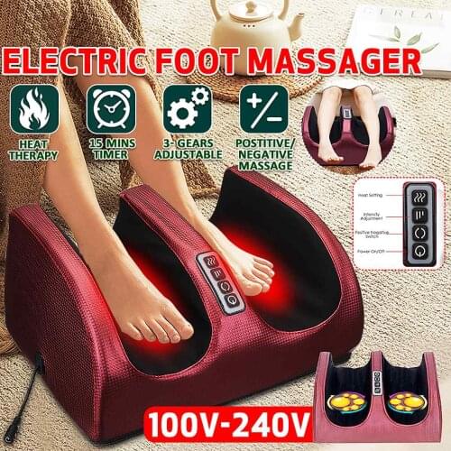 Multi-function Electric Heating Foot Massager Relaxation Kneading Roller Vibrator Machine Reflexology Calf Leg Pain Relief Relax