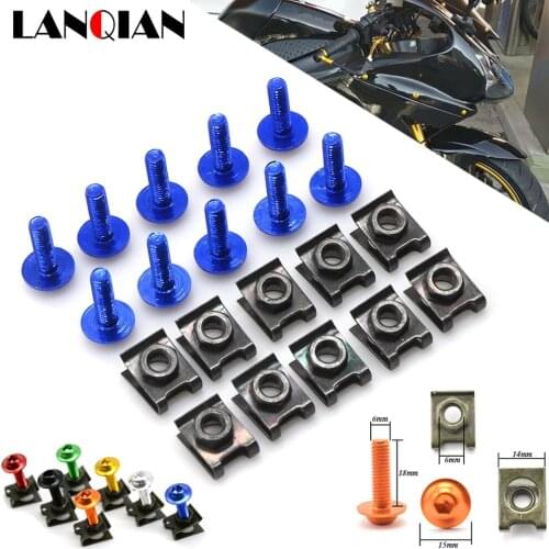 Motorcycle Fairing Screws Fastener Clips Body Spring Nut Bolts Kit For Yamaha FZ09 FJ09 MT09 TRACER SR MT10 FZ1 FZ6 FAZER FZ6R