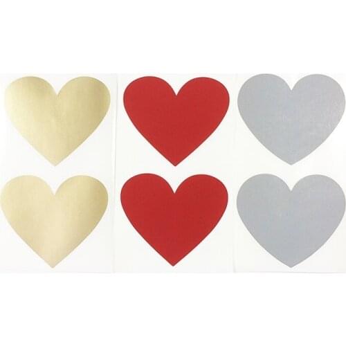 50 Pcs/lot Cute Heart Scratch Coating Sticker DIY Note Sticker Decoration Label Multifunction Surprise Gift Scrapbook 3 colors