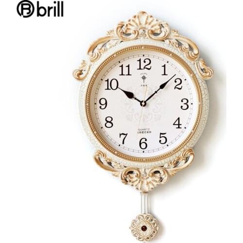 American Large Pendulum Horloge Murale Clocks Wall Home Decor Silent 3d Luxury Relojes De Pared Vintage Decoracion Pendule Mural