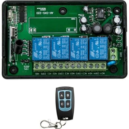 New AC85V~250V 4CH RF Wireless Remote Control System / Radio Switch remote switch receiver for Appliances Gate Garage Door