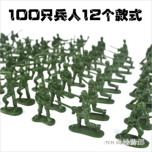 OCDAY 100pcs/Pack Military Plastic Toy Soldiers Army Men Figures 12 Poses Gift Action Figure Toys For Children New Sale