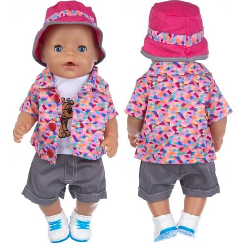 Baby Doll Clothes Multicolor Jackets Shirt Grey Pants 17" Reborn Dolls Coat Children Girl Gift Toys Wears