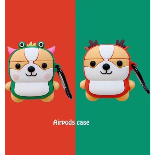 Case For Original Apple Airpods Case Animal Dog Cute Cover For Apple Airpods 1 2 Case Accessories Headphones Air Pods Case Box