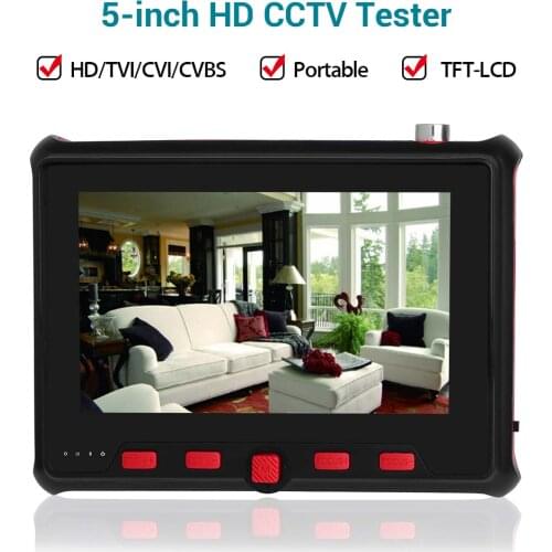 TOMLOV 5 Inch CCTV Tester Monitor TFT-LCD 800RGB PTZ Control 8MP Portable Camera Tester AHD TVI CVI CVBS Tester Monitor