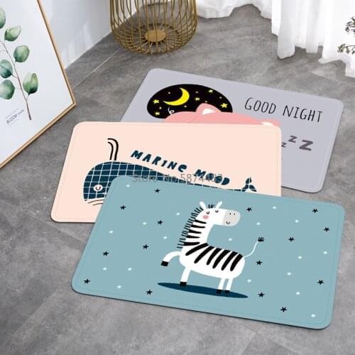 Cartoon Animal Series Floor Mats Absorbent and Wear-resistant Door Mats Living Room Bedroom Entrance Mat Mat