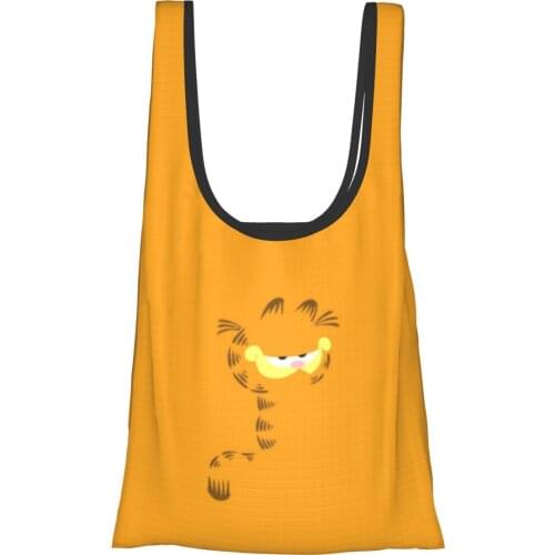 Garfi Cat Bag Woman Cheap Fold eco-friendly Bag cat cartoons Anime mr krabs Animes square pants Kawaii Anime Ins Shipping Bag