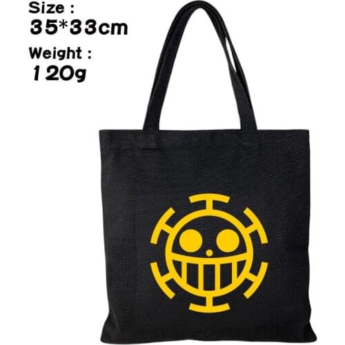 Anime One Piece Attack on Titan Shoulder Bag Men and Women Simple Printed Shopping Bag Portable Canvas Haversack Messenger Bag