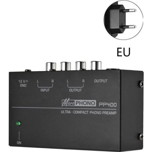 EU/UK/US Plug Ultra-Compact Phono Preamp Preamplifier with RCA Interfaces