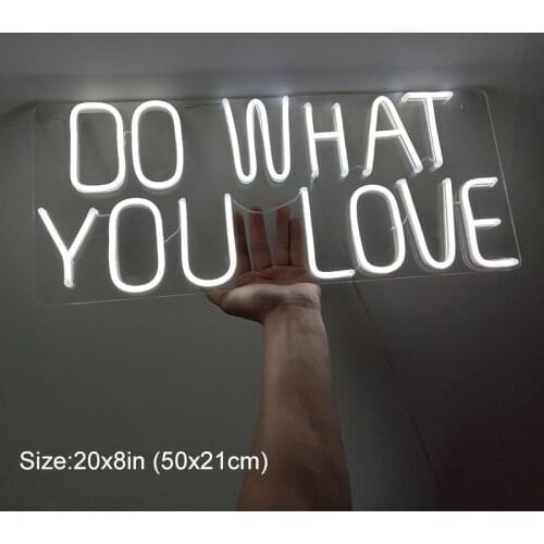 Custom LED Neon Sign Letter Plaque DO WHAT YOU LOVE Suitable For Home Bedroom Bar Party Wall Decor Neon Light