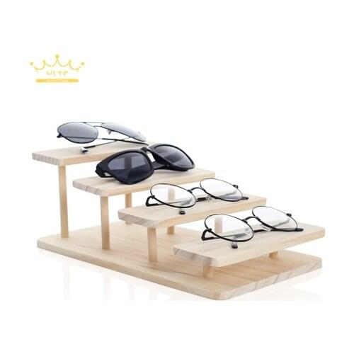 Solid Wood Glasses Display Stand Jewelry Stand Glasses Shop Display Props Home Display Doll Storage Shelf
