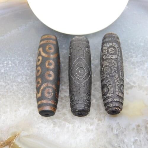 80mm Long Vintage Tibetan Dzi Agates Connector,Natural Stones Pendant Bracelets Necklaces Crafts Jewelry Making Accessories