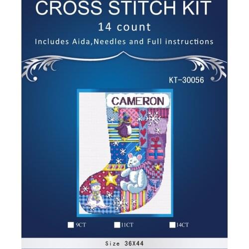 Top Quality Beautiful Lovely Counted Cross Stitch Kit Similar Dim cross stitch Similar DMC similar dim christmas sock 30056