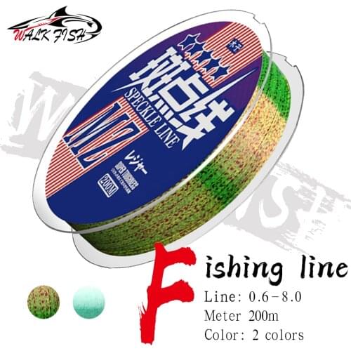 WALK FISH 200M Invisible Fishing Line Thread Speckle Line Carp Fishing Line Nylon Fishing Line Super Strong Fishing Spotted Line