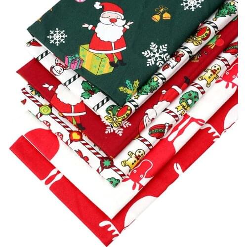 Xugar Cotton Fabric Sheet For Craft Christmas Printed 40*50cm Cloth Fabrics DIY Crafts Materials Apparel Sewing Home Party Decor