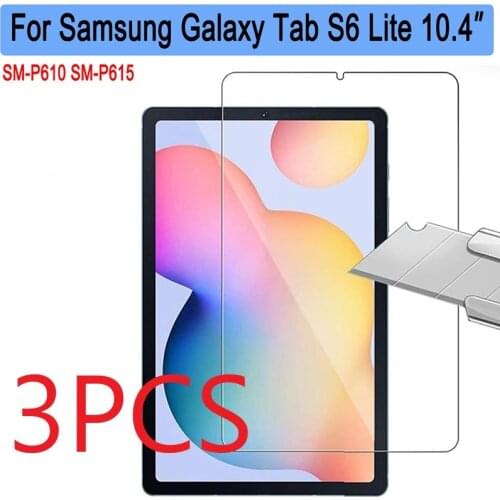 3PCS Tempered Glass For Samsung Galaxy Tab S6 Lite 10.4 P610 SM-P610 SM-P615 Screen Protector 9H Tablet Protective Film Cover