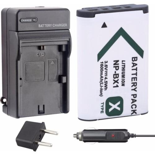 PROBTY 1pcs NP-BX1 NP BX1 Battery + Charger for Sony Cyber-shot RX1 RX100 RX100 IV WX300 H400 HX300,HDR-AS10 AS200VR CX240 PJ275