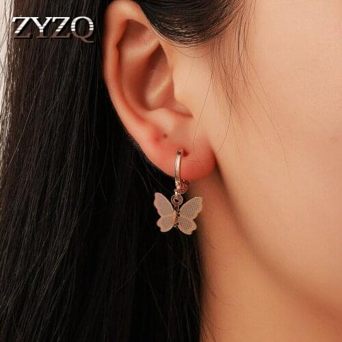 ZYZQ Exquisite Animal Drop Earrings Romantic Trendy Model Accessories With Vivid Butterfly Pendant Earrings Nice Gift For Girl
