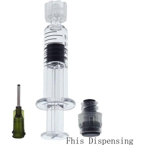 1ml Luer Lock Syringe with 14G Needle (Gray Piston) Pack of 2