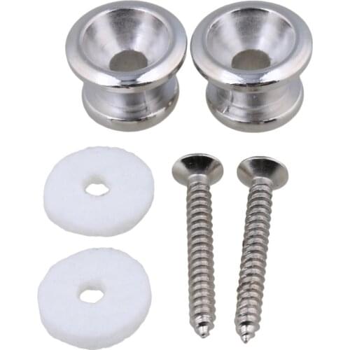 2 Pieces Zinc Alloy Security Strap Locks for Guitar Bass Silver