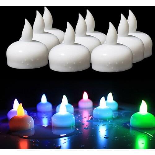 24pcs Flameless Led Tealight Candles Bath Floating Candles Led Warm White Flameless Pillar Candle Romantic Decor Fake Candles