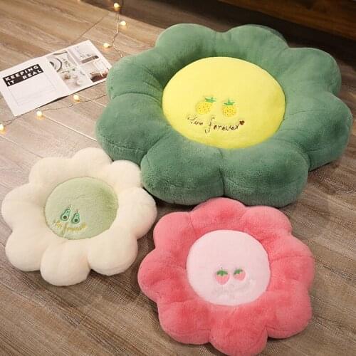 45/65/85cm Cute Petal-shaped Cushion Plush Toys Stuffed Soft Fruit Strawberry Avocado Plush Pillow Indoor Carpet Sofa Butt Pad