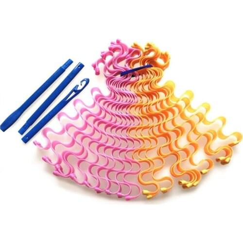 55 Long 12 Egg Rolls Water Ripple Roll Manual Heatless Curls The Hair Spiral Roll Qq Roll Magic Roll Plastic Roll Hair Curlers