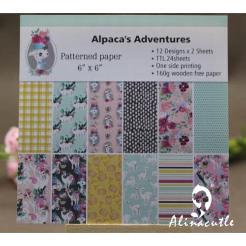 AlinaCraft 24 sheets 6"X6" adventure patterned paper Scrapbooking paper pack handmade craft paper craft Background pad