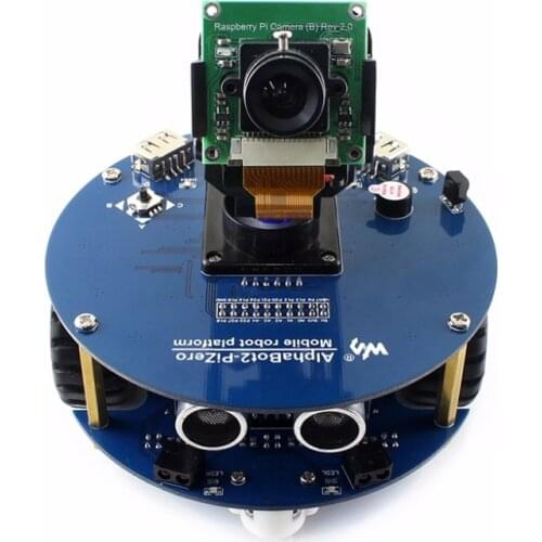 AlphaBot2 robot building kit for Raspberry Pi Zero/Zero W (no Pi) features line tracking video monitoring etc easy to assemble