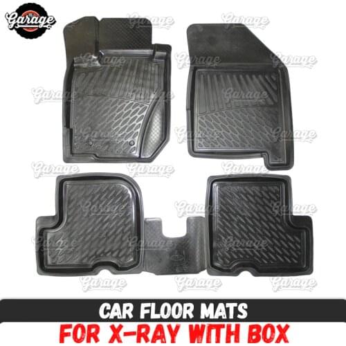 Car floor mats for Lada X-Ray 2015- with box rubber 1 set / 4 pcs accessories protect of carpet car styling decoration