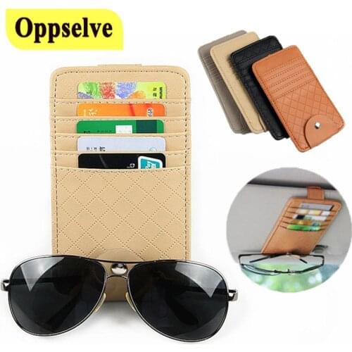 Car Sunglasses Eyeglasses Glasses ID Card Holder Clip Sun Visor Sunglasses Credit Card Pen Multi Bags Car Styling Accessories